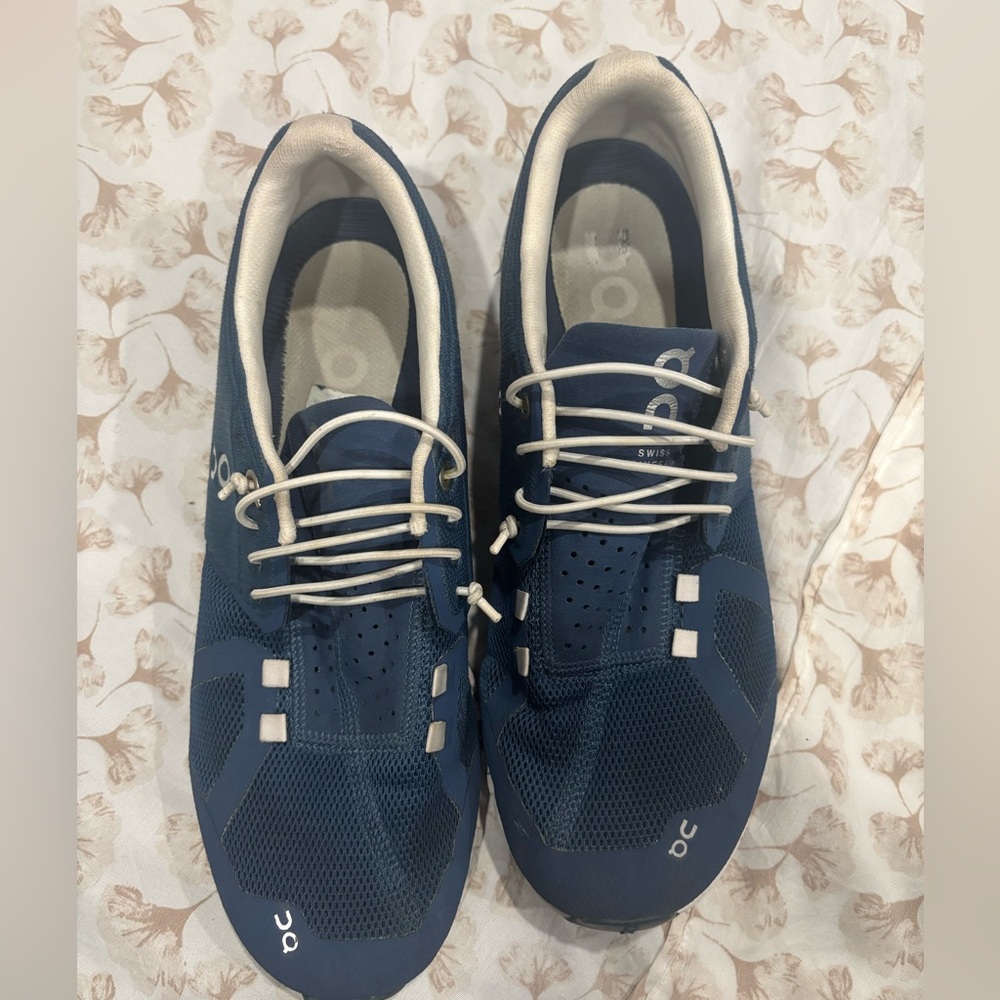 On Running women  Navy and White Athletic Shoes - Picture 5 of 6